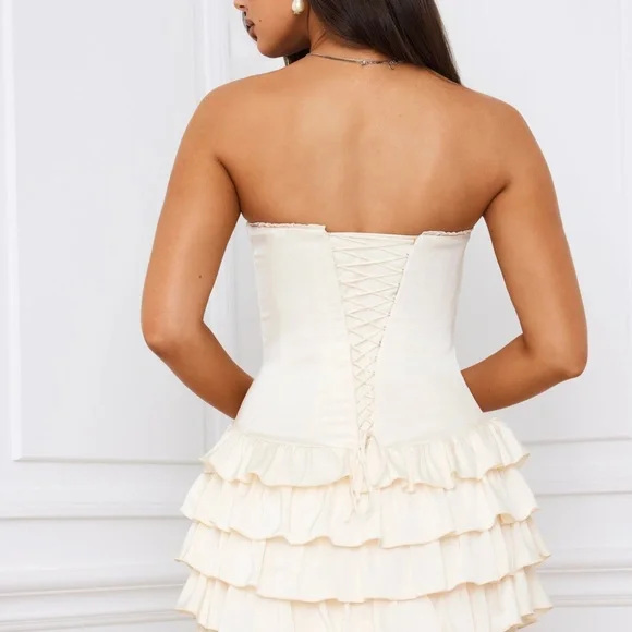 NWT Oh Polly Juliet Corset Mini Dress in Ivory - US 2 - Picture 2 of 8